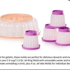 Tupperware Purple and Cream Jel-Ring Mold Set